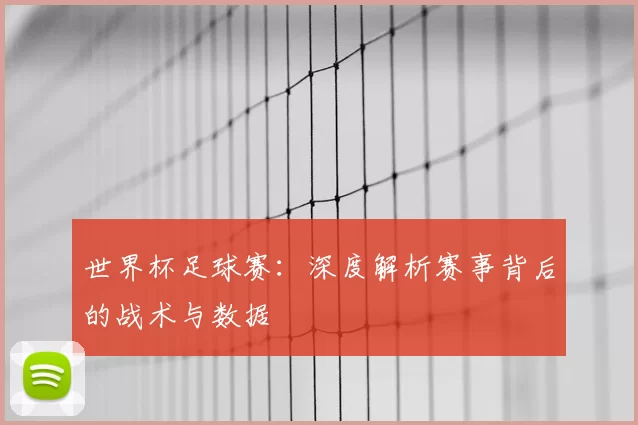 世界杯足球赛：深度解析赛事背后的战术与数据
